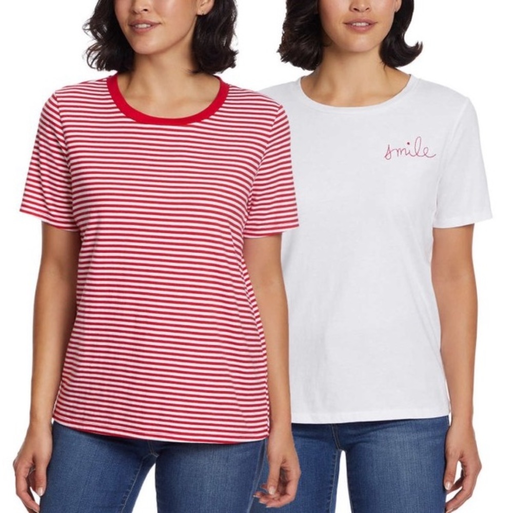 Ella Moss - 2 Pack Flattering Fit Ultra Soft Perfect Tee